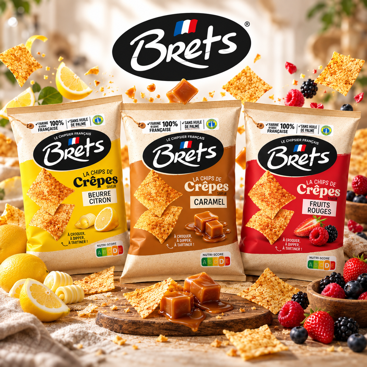 Pack Crêpes Brets 3 Saveurs (Caramel, Fruits Rouges, Beurre/Citron)