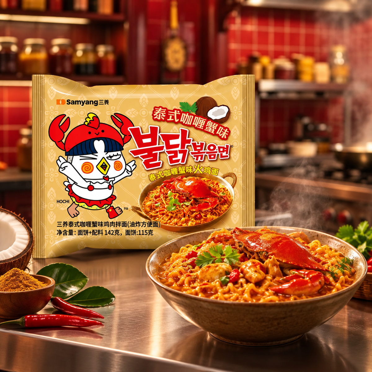 Samyang Buldak Thai Curry Crab & Coco